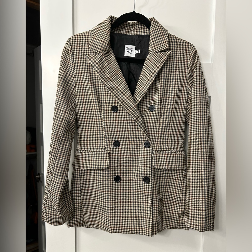 Princess Polly Plaid Blazer Size 4